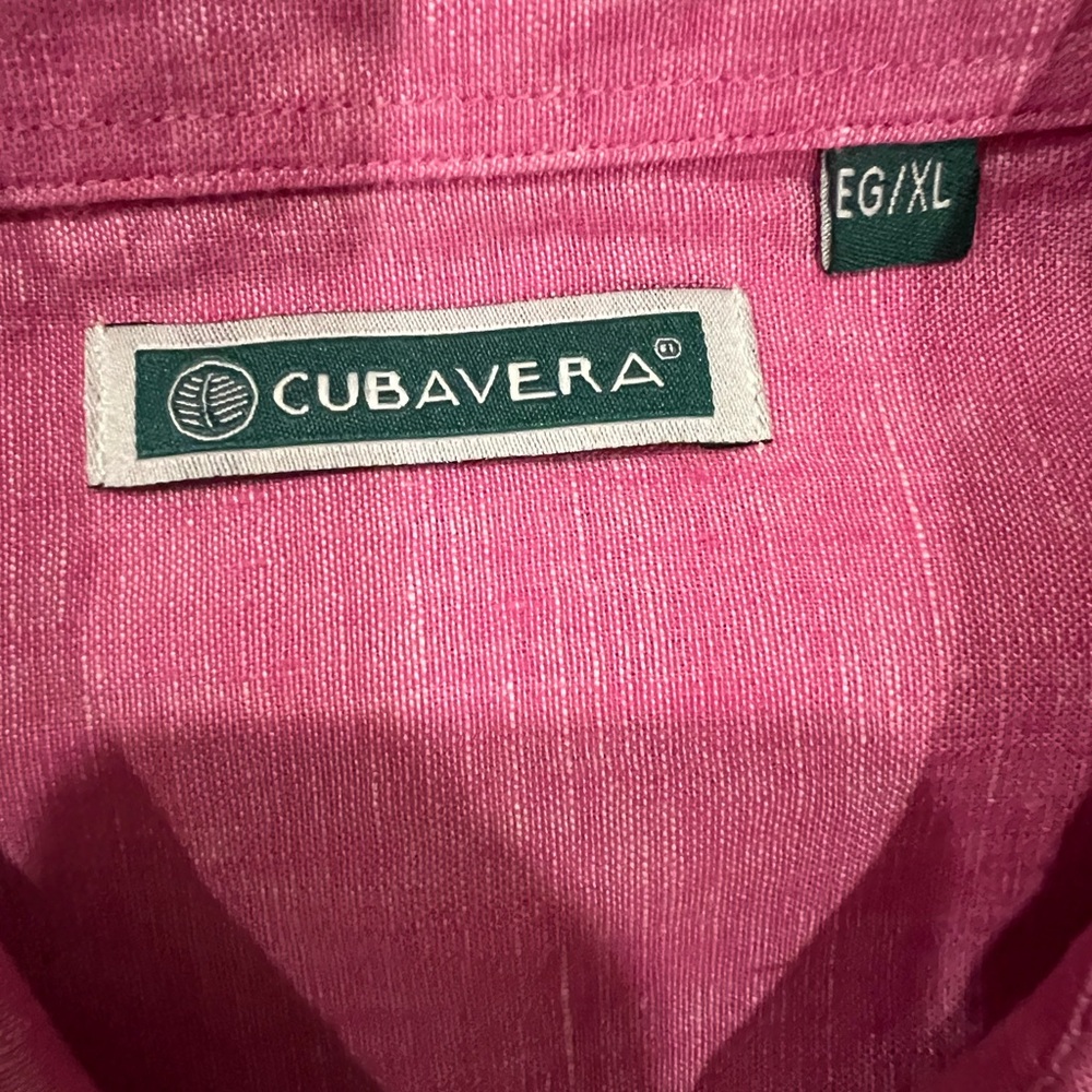 BUNDLE- get 2 Cubavera Men's Casual Button Down Shirts in Orange and Pink - Picture 6 of 6
